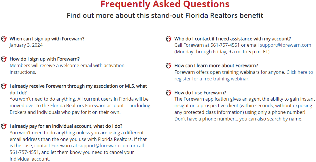 FOREWARN Central Panhandle Association of REALTORS